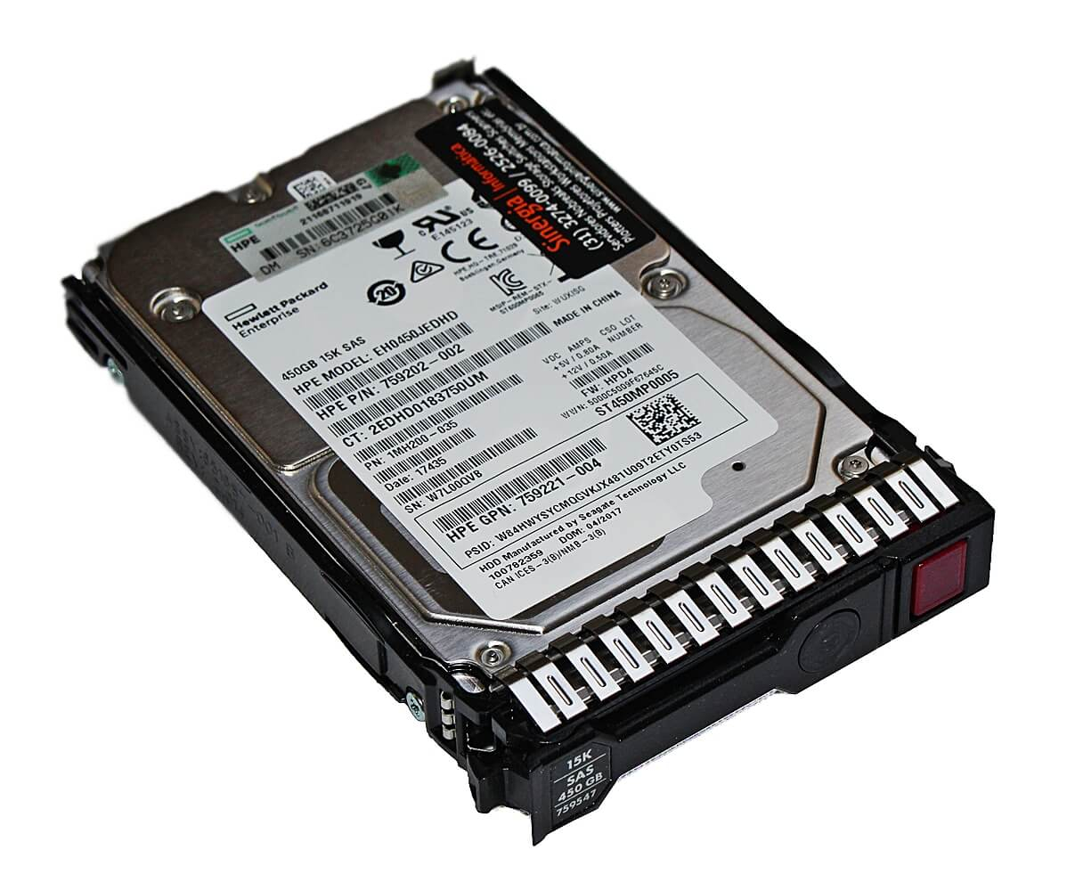 759547 HD HPE 450GB SAS 12 Gbps 15K RPM SFF 2,5" Enterprise envio imediato