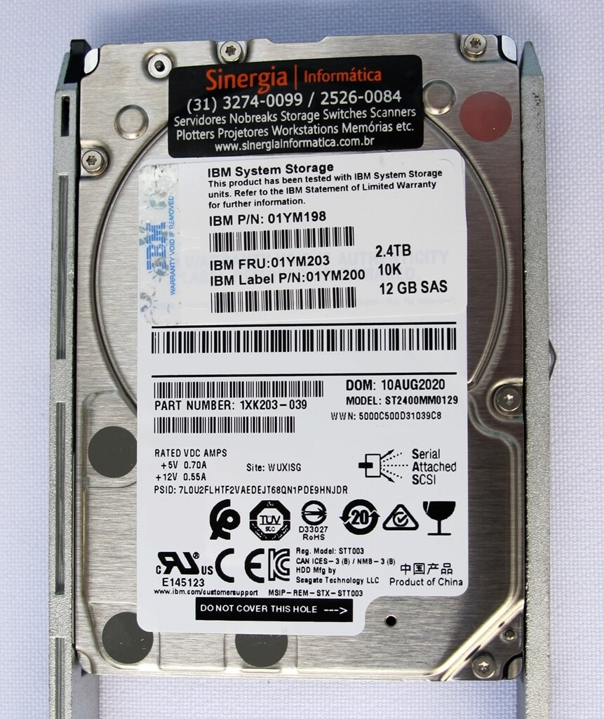 V5030 HD IBM 2.4TB SAS 12Gbps 10K RPM 2,5" pronta entrega