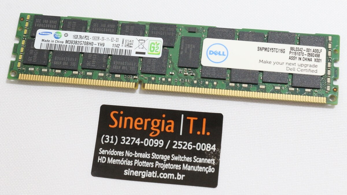 SNPMGY5TC/16G Memória RAM Dell 16GB 2RX4 PC3L-10600R-09-11-E2 DDR3 1333MHz pronta entrega em estoque