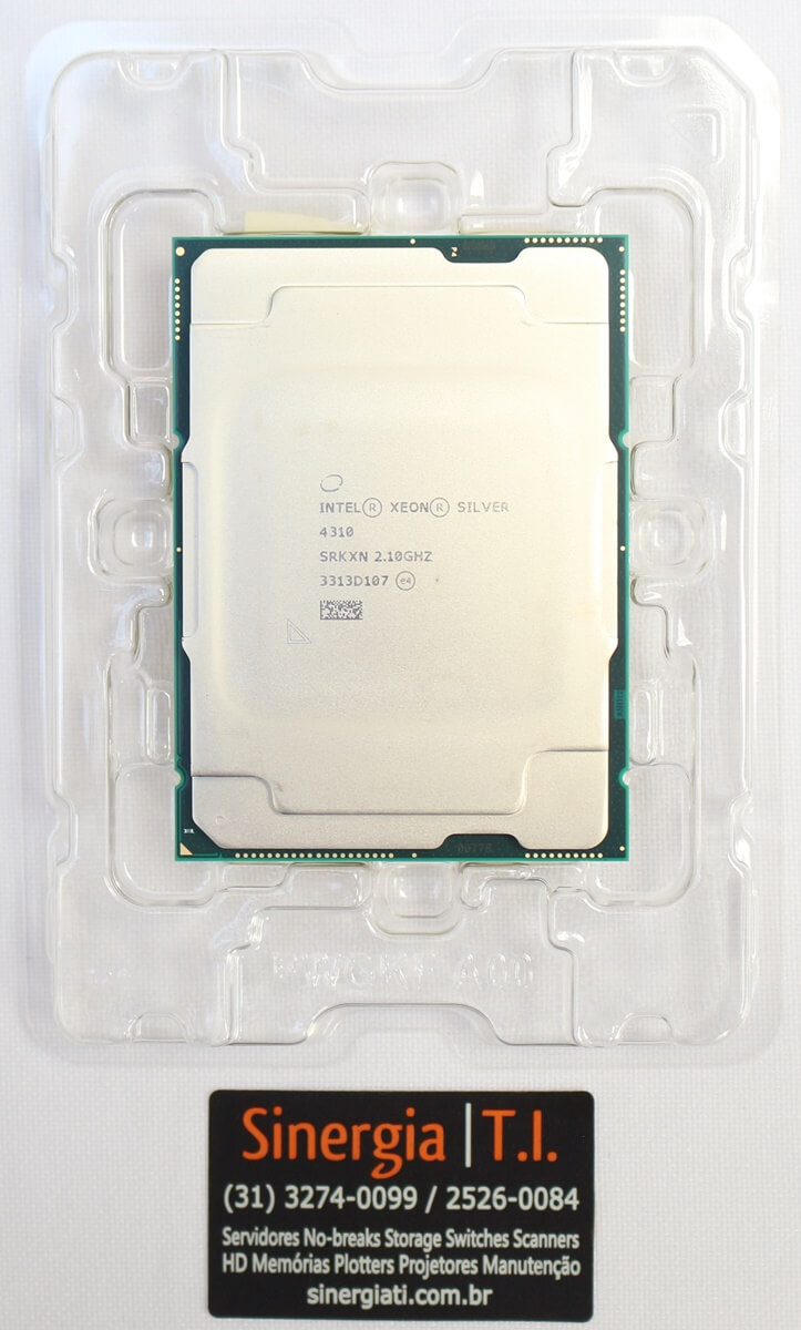 338-CBXK Processador Intel Xeon Silver 4310 de doze núcleos de, 2.1GHz 12C/24T, 10.4GT/s, 18M Cache, Turbo, HT (120W) DDR4-2666 genuíno Dell