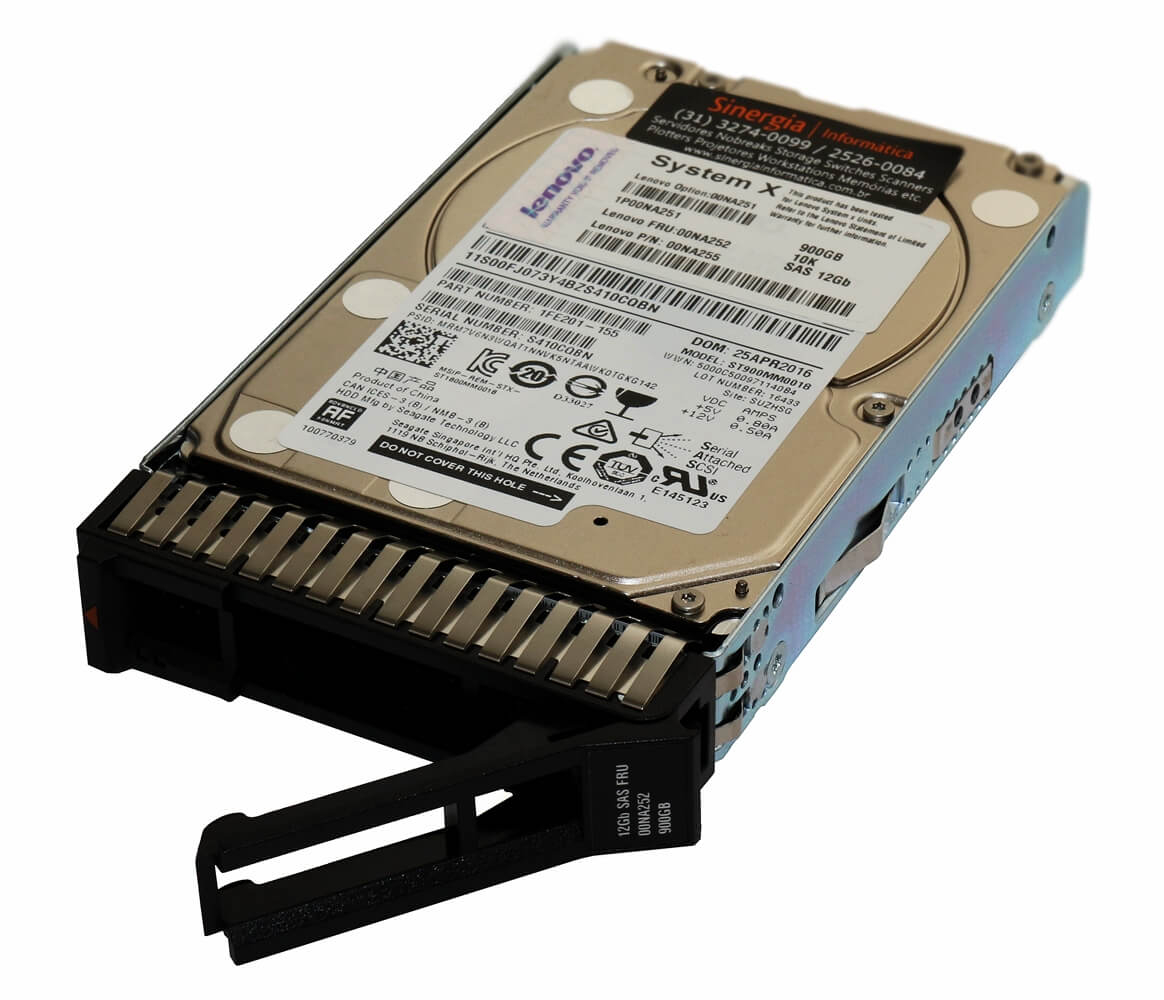 00NA251 HD Lenovo 900GB SAS 12 Gbps 10K RPM SFF 2.5" Hot Swap System X 3550 3650 M5 envio imediato