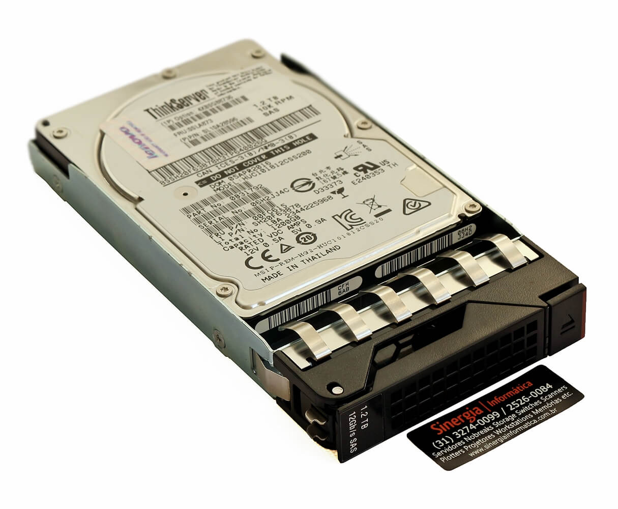 4XB0G88736 HD Lenovo 1.2TB SAS 12 Gbps 10K RPM SFF 2.5" ThinkServer Hot Swap Hard Drive Option: TD350 RD350 RD450 pronta entrega