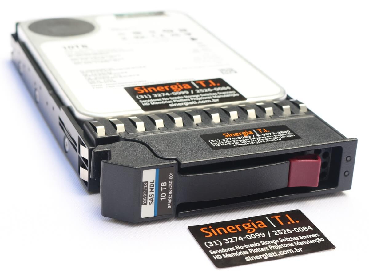 868230-001 HD HPE 10TB SAS 12 Gbps 7.2K RPM LFF 3.5" 512E para Storage MSA1040 MSA2040 MSA1050 MSA2050 pronta entrega em estoque
