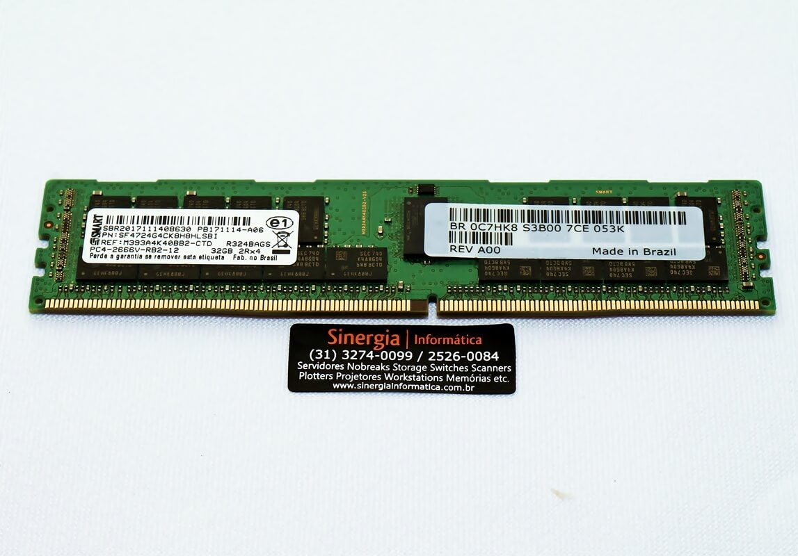 M393A4K40BB2-CTD Memória RAM Dell 32GB DDR4 PC4-2666V ECC RDIMM 2Rx4 para Servidor PowerEdge T430 T440 T440E T440H R540 R540 R630 R640 T640 R730 R830 R930 R740 R740xd R940 Pronta entrega