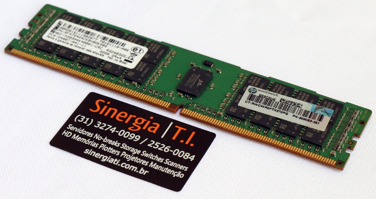 809083-091 Memória HPE 32GB Dual Rank x4 DDR4-2400 Registrada para Servidor DL120 DL160 DL180 DL360 DL380 ML110 ML150 ML350 Gen9 preço