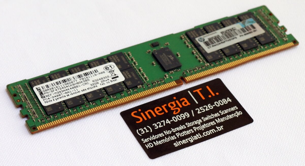 819412-001 Memória HPE 32GB Dual Rank x4 DDR4-2400 Registrada para Servidor DL120 DL160 DL180 DL360 DL380 ML110 ML150 ML350 Gen9 pronta entrega