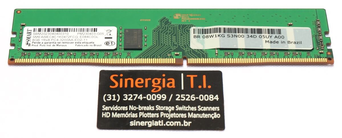 Memória RAM 8GB Genuína para Servidor Dell PowerEdge T150 3200MHz DDR4 UDIMM pronta entrega em estoque
