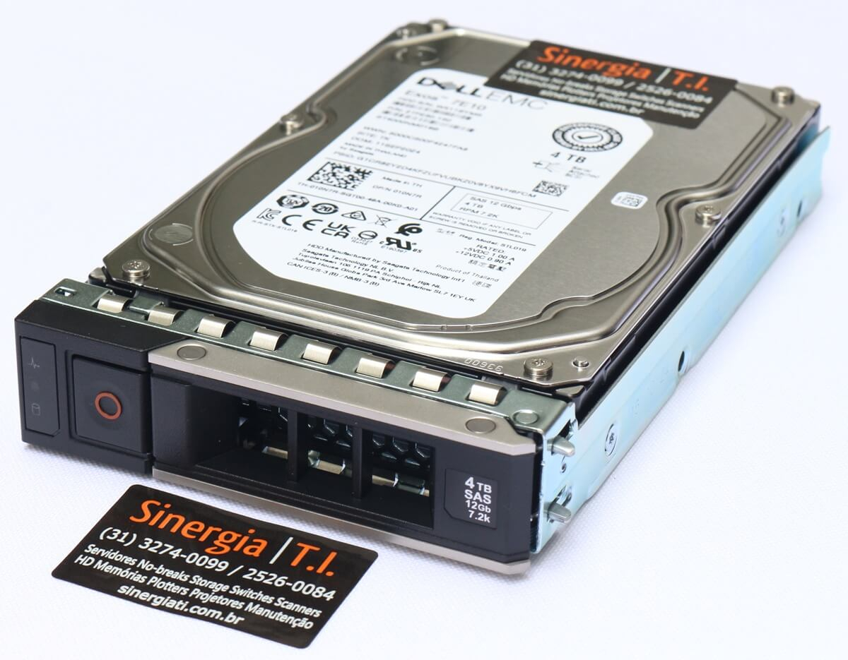 HD 4TB SAS 12Gbps 3,5" LFF 7.2K RPM Genuíno para Servidor Dell PowerEdge R250 pronta entrega preço