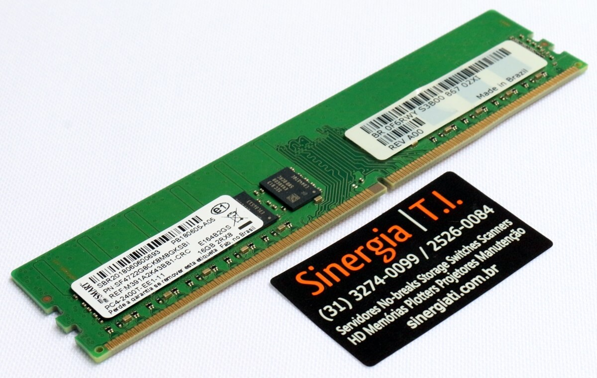 SNPCX1KMC/16G Memória RAM Dell 16GB 2RX8 PC4-2400T DDR4 UDIMM 2400MHz para Servidor T130 T330 R230 R330 T3620 MT T3420 SFF Peça do Fabricante estoque