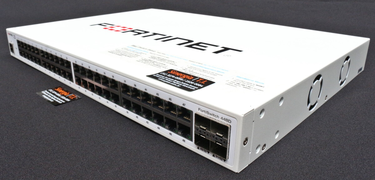 FortiSwitch 448D Switch Fortinet FortiSwitch 448D 48 Portas 10/100/1000 + 4 portas 10 GE SFP+ Gerenciável Camada 2 e 3 pronta entrega envio imediato