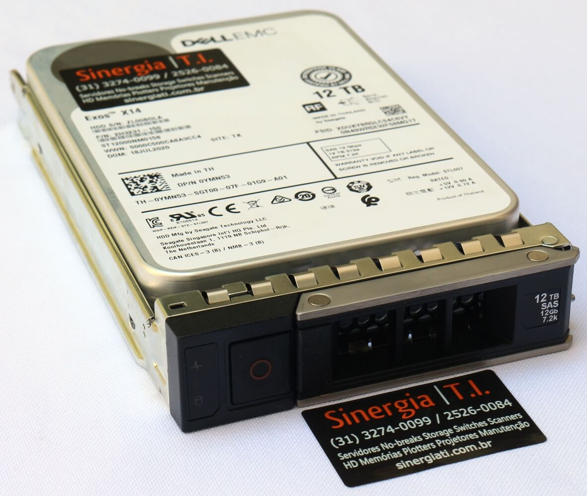 2H3231-150 HD 12TB SAS 12Gbps 7.2K RPM 3,5" LFF Seagate Genuíno Dell P/N Pronta Entrega