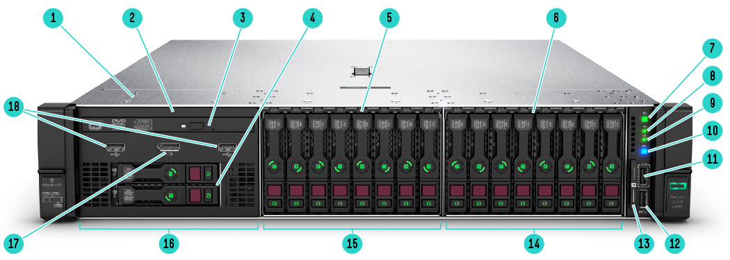 P05172-B21 Servidor ProLiant HPE DL380 Gen10+ 2 Processadores Gold 6330 32GB RAM 2 x SSD 480GB SATA pronta entrega